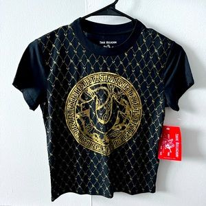 True Religion Black & Gold Tshirt